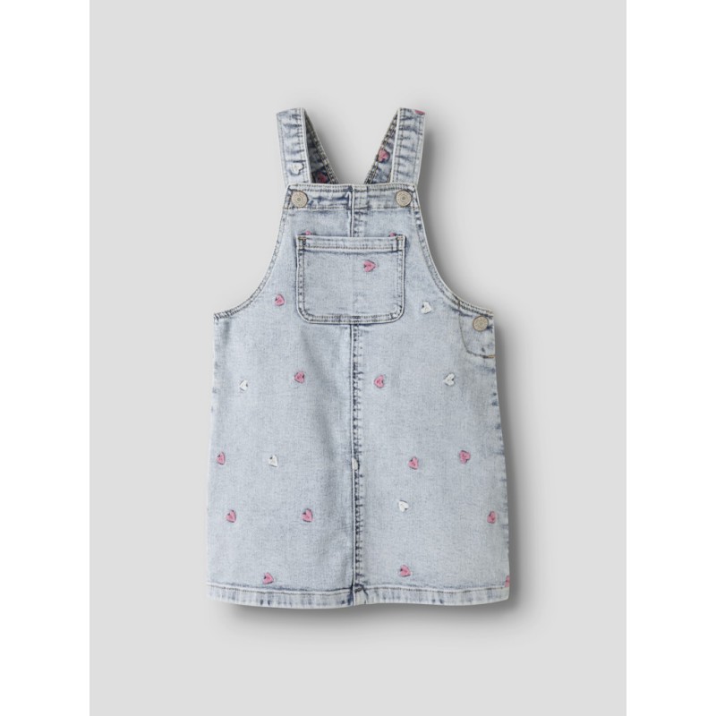 NAME IT Mini Felina Denim Overalls Kjole - Light Blue Bleached