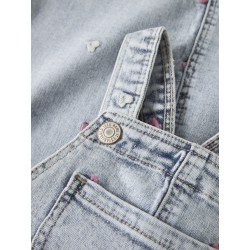 NAME IT Mini Felina Denim Overalls Kjole - Light Blue Bleached
