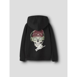 NAME IT Kids Teddy L/S Sweat Cardigan - Sort