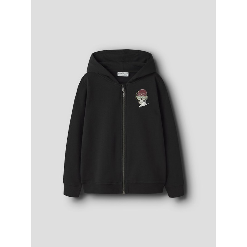 NAME IT Kids L/S Sweat Cardigan - Sort
