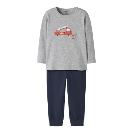 NAME IT Mini Brandbil Nattøjssæt 2-pak - Grey Melange