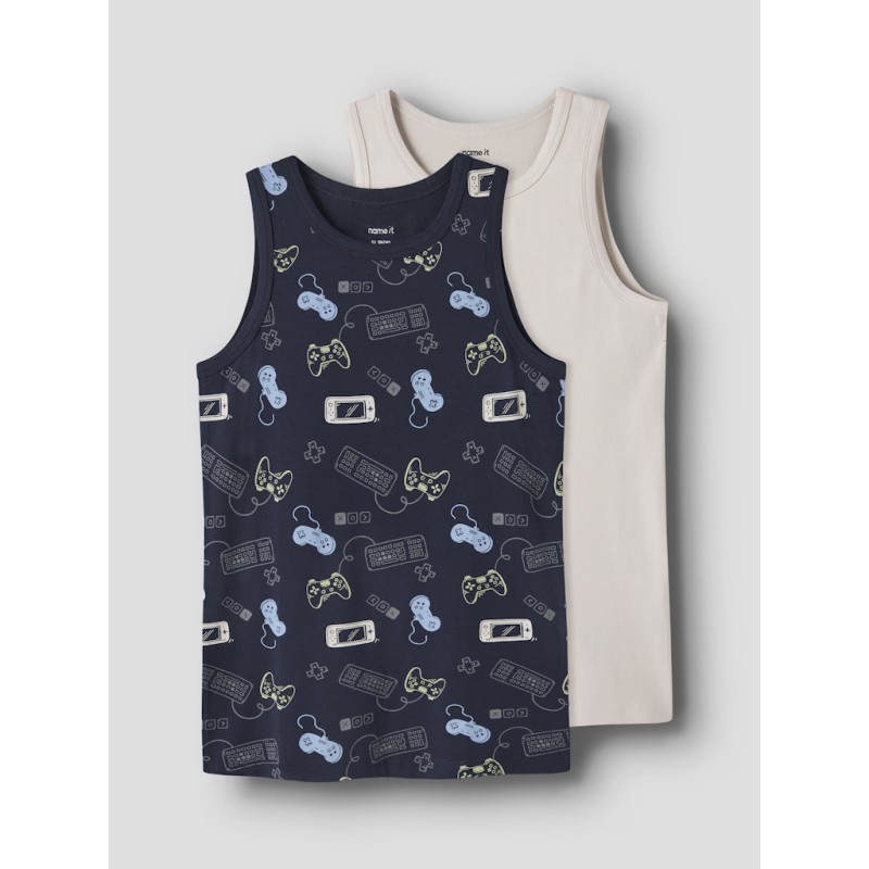 NAME IT Kids Gamer Tank Top 2-Pak - Navy Blazer