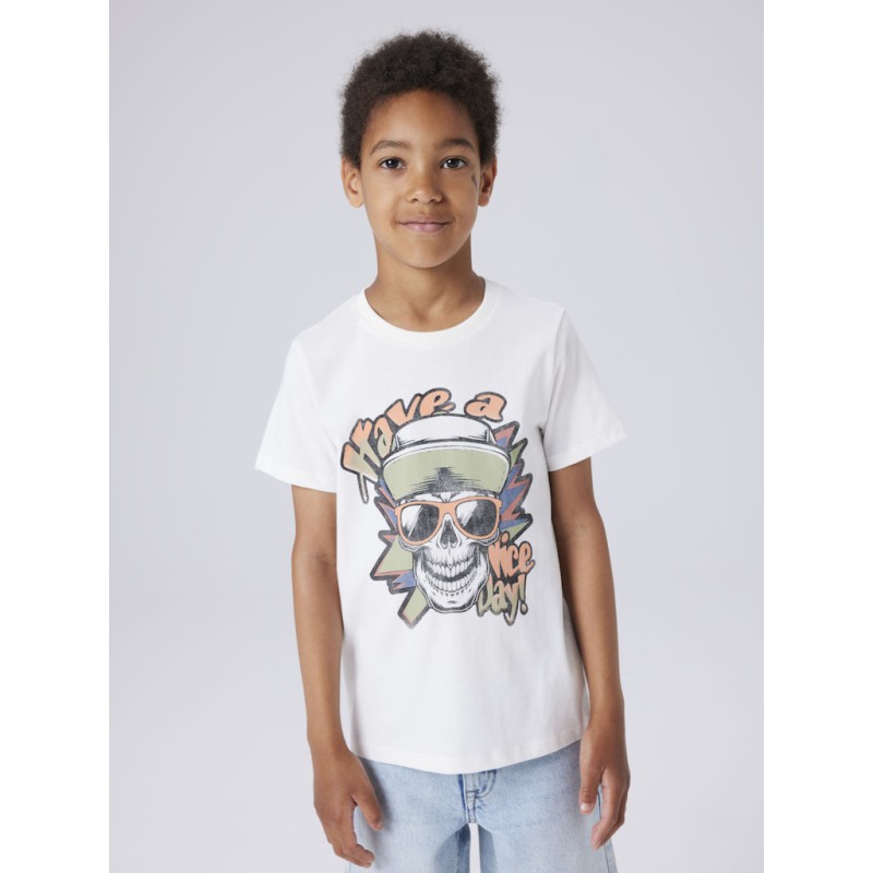 NAME IT Kids Bastian S/S T-shirt - Cloud Dancer