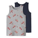 NAME IT Mini Brandbil Tank Top 2-Pak - Grey Melange