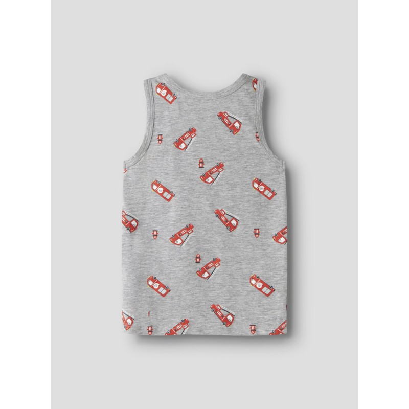 NAME IT Mini Brandbil Tank Top 2-Pak - Grey Melange
