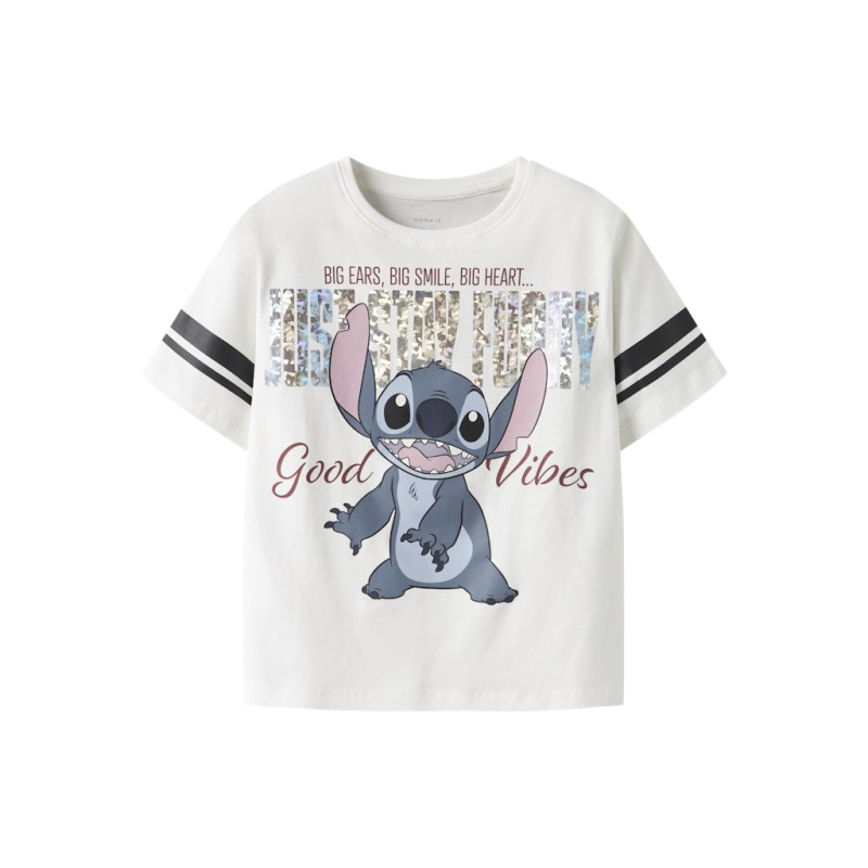 NAME IT Kids Stitch S/S T-shirt - Cloud Dancer