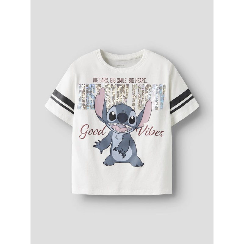 NAME IT Kids Stitch S/S T-shirt - Cloud Dancer