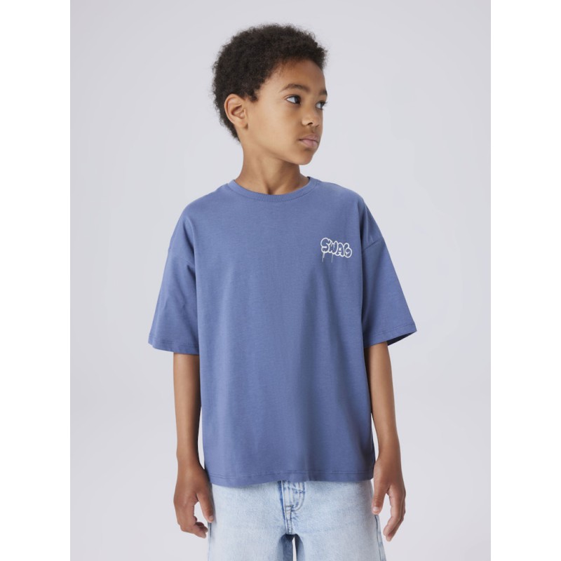 NAME IT Mini Bleze Relaxed S/S T-shirt - Vintage Indigo