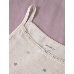 NAME IT Kids Hjerte Strop Top 2-Pak - Peyote Melange