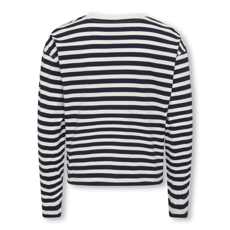 KIDS ONLY Livina L/S Stribet Bluse - Sort