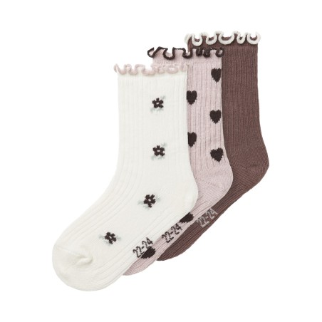 NAME IT MINI Netti 3-Pak Strømper - Peppercorn