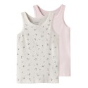 NAME IT Mini Blomster Tank Top 2-pak - Jet Stream