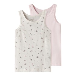 NAME IT Mini Blomster Tank Top 2-pak - Jet Stream