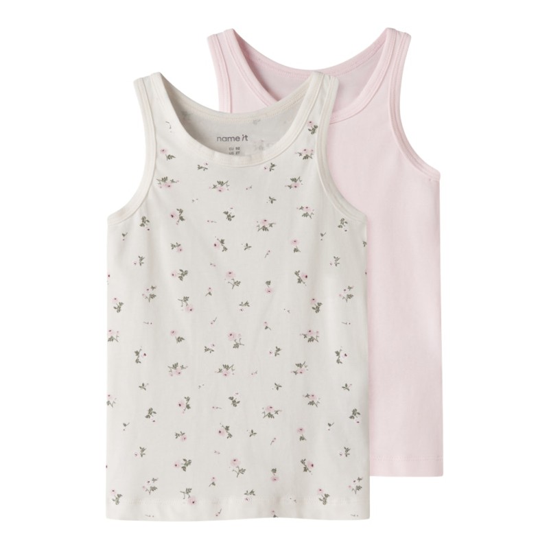NAME IT Mini Blomster Tank Top 2-pak - Jet Stream
