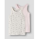 NAME IT Mini Blomster Tank Top 2-pak - Jet Stream