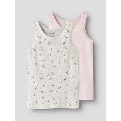 NAME IT Mini Blomster Tank Top 2-pak - Jet Stream