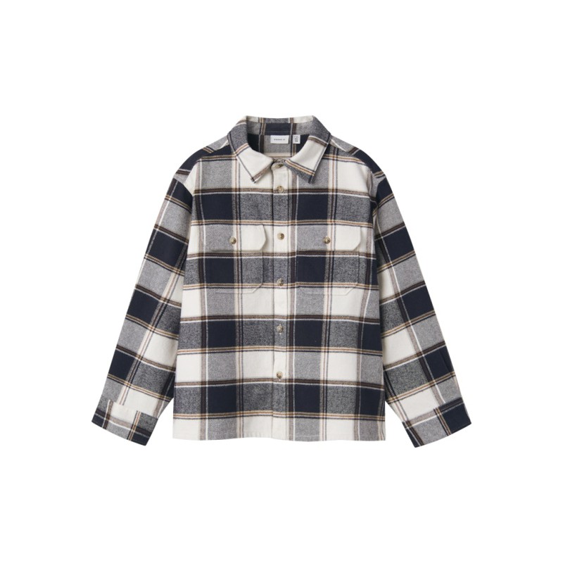 NAME IT Kids Tamol Ternet L/S Skjorte - Navy Blazer