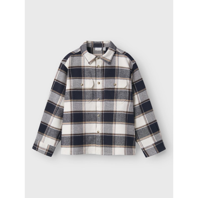 NAME IT Kids Tamol Ternet L/S Skjorte - Navy Blazer