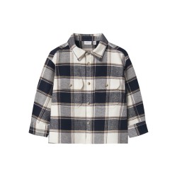 NAME IT Mini Tamo L/S  Ternet Skjorte - Navy Blazer