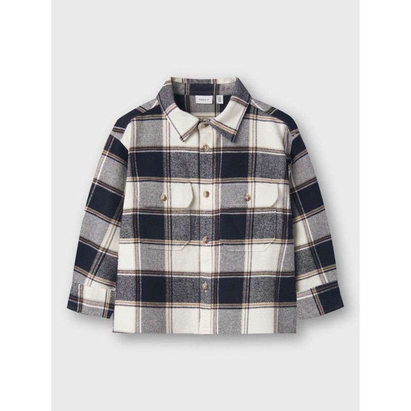 NAME IT Mini Tamo L/S  Ternet Skjorte - Navy Blazer