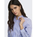 JDY Mio L/S Skjorte - Cashmere Blue/Hvid & Brun