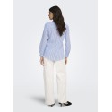JDY Mio L/S Skjorte - Cashmere Blue/Hvid & Brun