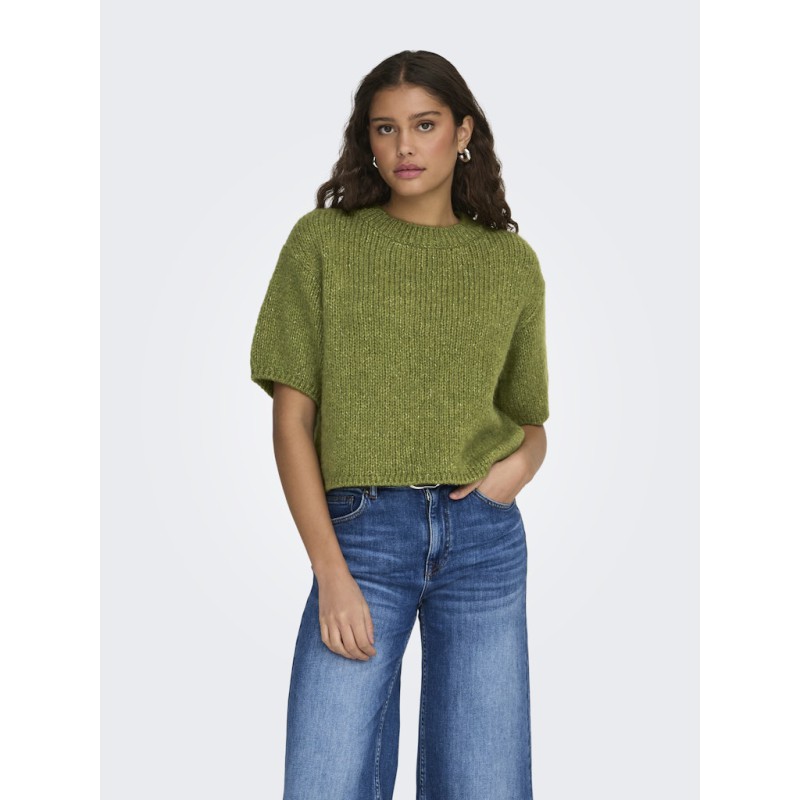 JDY Linea S/S Strik Pullover - Fern