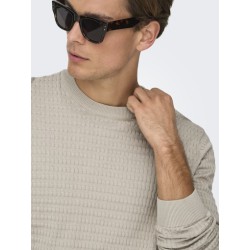 ONLY & SONS Berry Crew Strik - Silver Linning