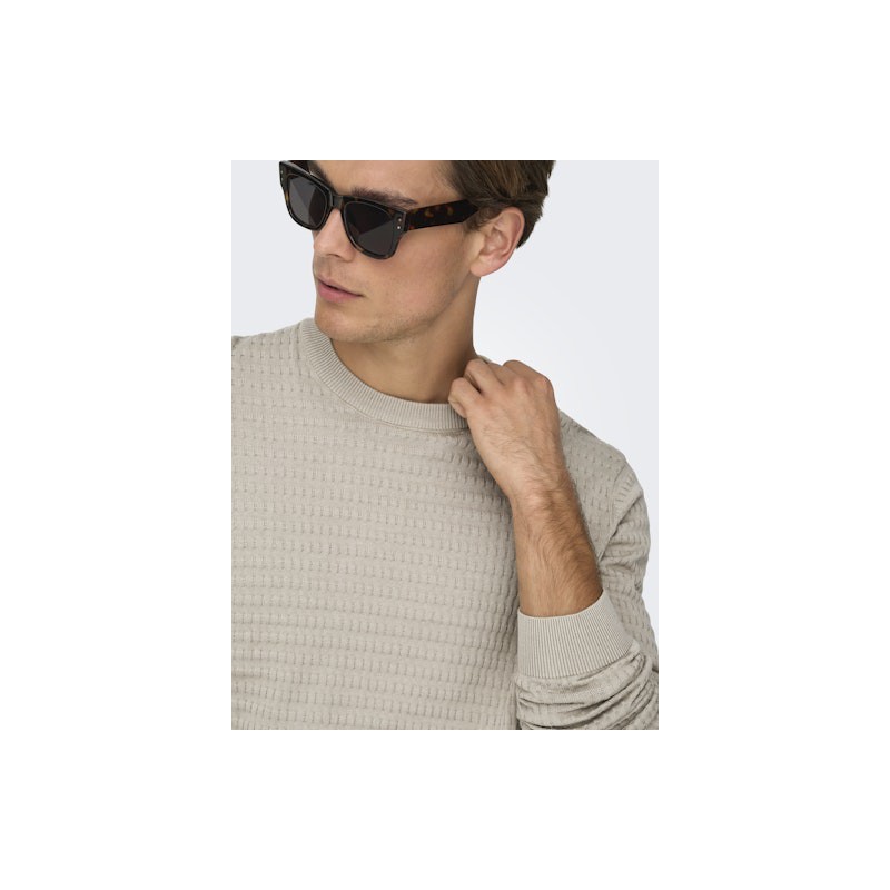 ONLY & SONS Berry Crew Strik - Silver Linning