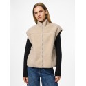 PIECES Sadia Teddy Vest - Silver Gray