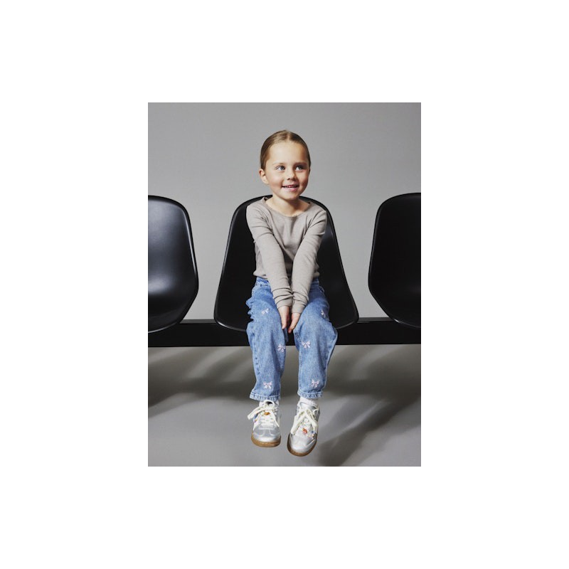 NAME IT Mini Bella Mom fit Jeans - Medium Blue / Sløjfe