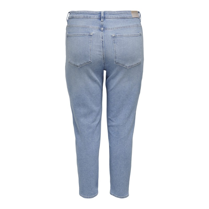 ONLY CARMAKOMA Emily Stretch HW Straight Ankel Denim Jeans - Light Blue Denim