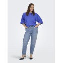 ONLY CARMAKOMA Emily Stretch HW Straight Ankel Denim Jeans - Light Blue Denim