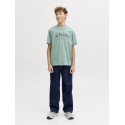 JACK & JONES Junior Caleb Varsity T-shirt - Mineral Blue
