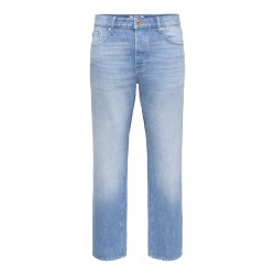 ONLY & SON Edge Straight Denim Jeans - Medium Blue Denim