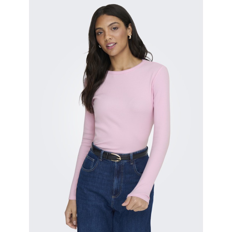 JDY Solar L/S Rund Hals Bluse - Pink Lady