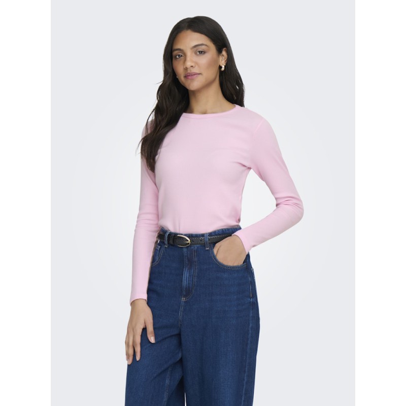 JDY Solar L/S Rund Hals Bluse - Pink Lady