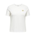 ONLY CARMAKOMA Kita S/S Logo Top - Cloud Dancer
