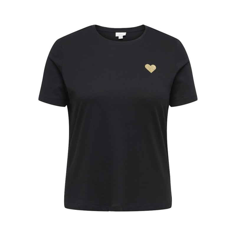 ONLY CARMAKOMA Kita S/S Logo Top - Sort