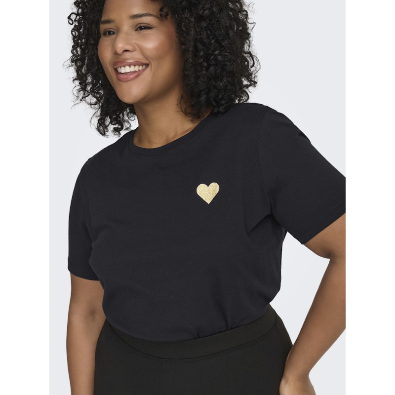 ONLY CARMAKOMA Kita S/S Logo Top - Sort