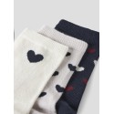 NAME IT Mini Tua 3-pak Hjerte Strømper - Light Grey Melange