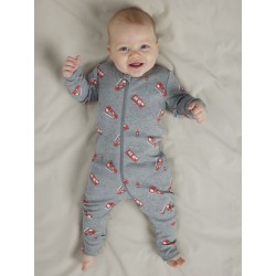 NAME IT Baby Brandbil Lynlås Natdragt 2-pak - Grey Melange