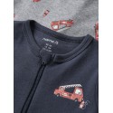 NAME IT Baby Brandbil Lynlås Natdragt 2-pak - Grey Melange