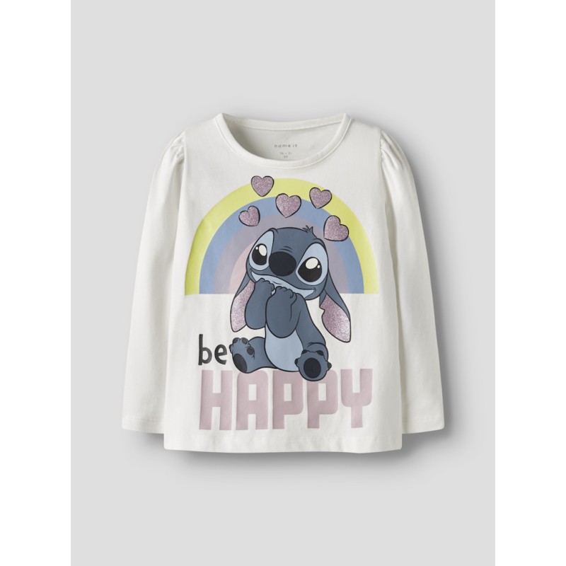 NAME IT Mini DIana Stitch L/S Bluse - Cloud Dancer