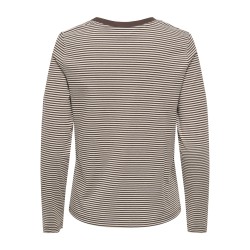 JDY Pisa L/S Print Bluse - Coffee Bean / Sandshell