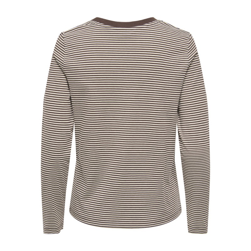 JDY Pisa L/S Print Bluse - Coffee Bean / Sandshell