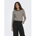 JDY Pisa L/S Print Bluse - Coffee Bean / Sandshell