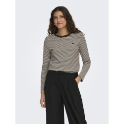 JDY Pisa L/S Print Bluse - Coffee Bean / Sandshell