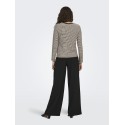 JDY Pisa L/S Print Bluse - Coffee Bean / Sandshell