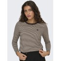 JDY Pisa L/S Print Bluse - Coffee Bean / Sandshell